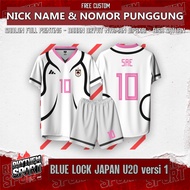 Custom Football Jersey Cartoon Blue Lock Japan U20 Version 1 Free Custom Name Number Full Printing