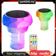 Solar Pool Chlorine Floater 2PCS RGB Lamp Remote Control LED Pood Light for Swimming Pool Decoration