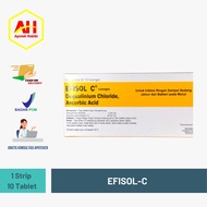 Efisol C 1 strip isi 10 tablet Episol Evsol Evisol C Episol-c Obat sariawan sakit tenggorokan Vitami