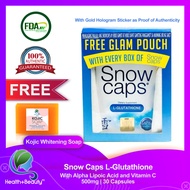 SNOW CAPS Glutathione 30 Capsules with Free Glam Pouch (For Skin Whitening)