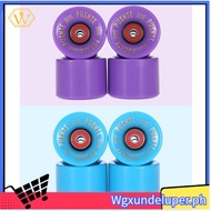 【W】PUENTE 4Pcs Cruiser Skateboard Wheels PU Wheels Long Board Cruiser Wheels with ABCE-9 Bearings