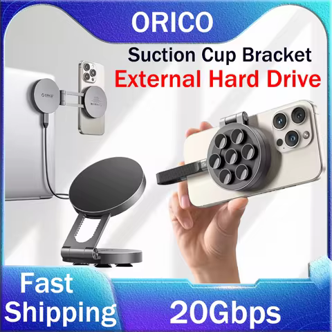 ORICO 512GB 20Gbps Mini Suction Cup External SSD Phone Holder 256GB External Hard Drive Solid State 