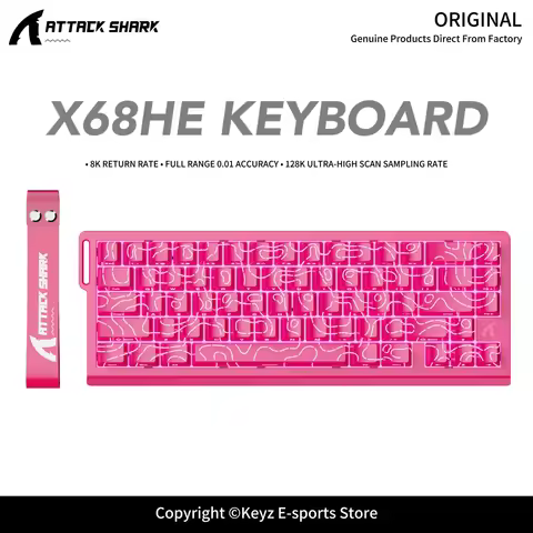 ATTACK SHARK X68HE X68PRO HE Magnetic Axis Gaming Keyboard Wired 8K Return Rate 5000mAh Battery Web 