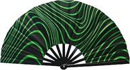 Large Rave Fan, Big Clack Folding Fan for Music Festival, Carnival, Line Dancing, EDM Gift