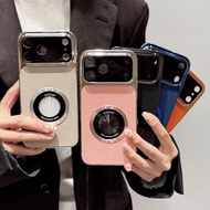 Large Window Seconds Change 17 Leather For iPhone 17 17 Pro 16 15 14 13 12 11 Mobile Phone Case Adva