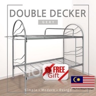 🇲🇾 🔥Hot Selling🔥READY STOCK 3V Single Double Decker Powder Coat Metal Bed Frame  DD9011N + Gift