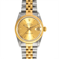 勞力士 Datejust 68273，E 系列，自動上鍊腕錶，香檳色錶盤，黃金和不銹鋼材質，女士款