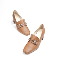 Giầy da mũi vuông 5cm Loafer KOSU 2016 Giày công sở gót vuông siêu nhẹ không lo đau mỏi chống thấm n