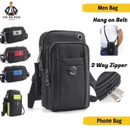 Lelaki Beg pinggang Beg 7 inch phone Beg Tali Pinggang Kain Fon Beg Lelaki Waist Bag Phone Bag Man B