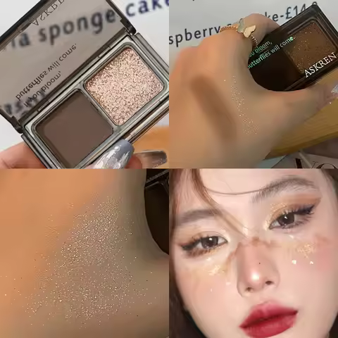 Waterproof Lasting Matte Pearlescent Glitter Eyeshadow Palette Red Black Brown Eyeshadow Pigment Cos