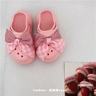 Baotou Summer Slippers - White Cloud Design, High Heel, Thick Soles