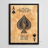 Inspirational Ace of Spades Poster Art Poster Canvas Print for Home Decor - Motivational Quote Wall 