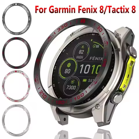Metal Bezel Ring For Garmin Fenix 8 43/47/51mm Time/Speed Scale Frame Bumper Durable Protective Ring
