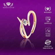 R222-CG Moissan Star Women's Ring Premium Moissanite Gemstone 18k Gold Plated Original GRA Certifica