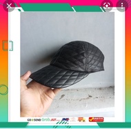 topi kulit newsboy pria wanita