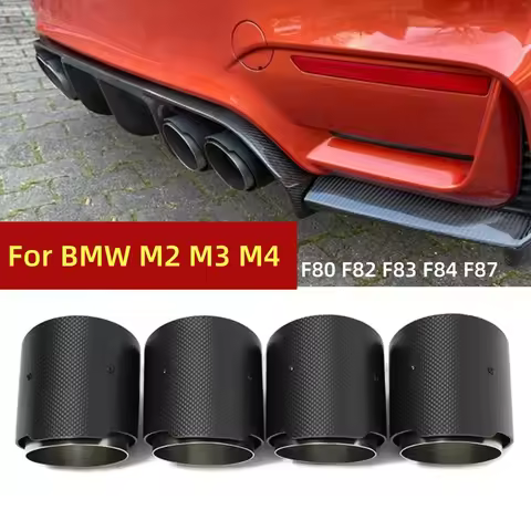 4 PCS MP Carbon Fibre Exhaust Tailpipe For BMW M2 M3 M4 F80 F82 F83 F87 Stainless Steel Exhaust Tail