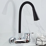 Wall Mounted Kitchen Faucet Wall Kitchen Mixers Kitchen Sink Tap 360 Degree Free Swivel Flexible Hos