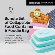 [NYZE] Bundle Set of 4 HighQuality Silicone Collapsible Airtight Food Container 3Pcs Set and 1 Foodi