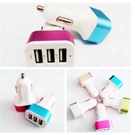 Car Charger 3in1 Usb Port Lighter Plug Samsung Android Apple Car Charger Car CAS CAS AN MOBIL