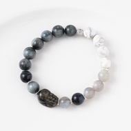 貔貅 | 金曜石 鷹眼石 白松石 藍虎眼 拉長石 | 男款水晶手鍊