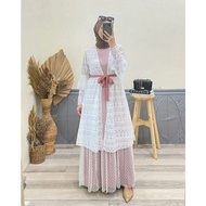 YONA DRESS BRUKAT MALIKA TERBARU GAMIS 2IN1 ROMPI