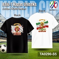 Cotton T-Shirt 2026 World Cup 48 Teams Series 5 Unisex Round Neck,Lengan Pendek,Cetak Baju Lelaki Pe