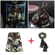 Universal Car JDM Pattern Style Canvas Katana Shift Lever Knob Dust Cover Racing Samurai Sword Shift