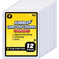 Jumbo Card Hard Sleeves, Top Loader for 5.4x7.4″ Jumbo Card -12 Pack