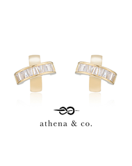 Athena &amp; Co. 18k Gold Plated Alisha Stud Earrings - 925 Silver Post, Hypoallergenic