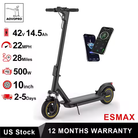 AOVOPRO New ESMAX Electric Scooter 500W 22MPH Adult APP Smart Scooter 28 miles Range Shock-absorbing