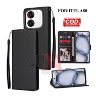 Itel A80 Leather Flip Cover Wallet Case Leather - Casing Dompet Case Wallet Leather Flip Itel A80