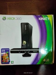 二手XBOX360主機KINECT攝影機同捆組黑色4GB二手盒裝  + Kinect感應器
