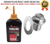 DRAIN PLUG BOLT with washer and GEAR OIL (SET) FOR NMAX/AEROX/MIO 125 and MIO SPORTY