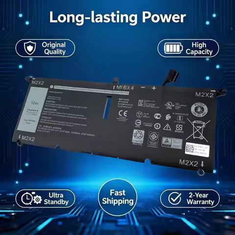 New DXGH8 Laptop Battery For Dell XPS 13 9380 9370 7390 For Dell Inspiron 7390 2-in-1 7490 G8VCF 0H7