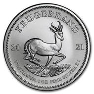 2021 South African Krugerrand 1 oz .999 Silver Coin BU 1oz
