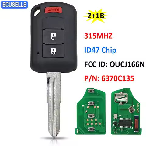Ecusells 2+1/3B Remote Head Car Key 315MHz ID47 Chip for Mitsubishi Eclipse Cross 2018 2019 2020 FCC