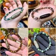 6mm mixed dzi manao stone bracelet with 9 eyes taytang