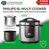 Philips 6L Pressure Cooker Slow cook, pressure cook, multi cook menus HD2237  / TEFAL CY601 CY601D M