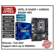 Intel I5 10400F (LGA1200) + Asrock B560M-HDV  Motherboard