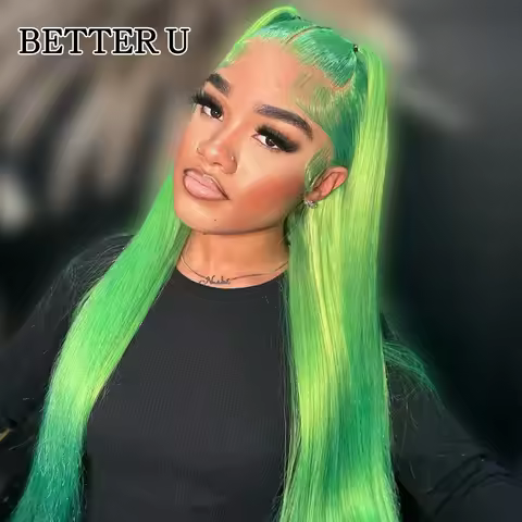 Lime Green Straight 13x6 Lace Frontal Wig PrePlucked Peruvian Remy Hair 613 Blonde Wig 13x4 Lace Fro