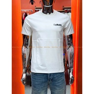 HR12 H.RHINO Men's T-shirt White Round Neck Embroidered, 2-Way Stretch Cotton, Beautiful Standard Fo