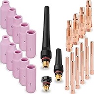 WP-26 TIG Welding Torch Accessory Kit 10 x Ceramic Cups 10 x Collets (1.6/2.4 mm) 4 x Collet Body (1