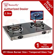 Butterfly 2 Burner Tempered Glass Gas Cooker / Stove BTG-2L