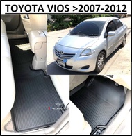 ผ้ายางปูพื้นรถยนต์ ถาดยางปูพื้น พรมปูพื้นรถ TOYOTA VIOS > 2007 2008 2009 2010 2011 2012 > 3 ชิ้น หน้