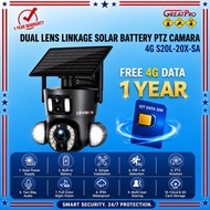4G Solar PTZ Camera Dual Lens 20X Zoom | Free 1 Year SIM Data | 360° View | Waterproof IP66