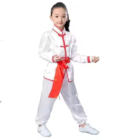 Adult Kid Chinese Traditional Wushu Costume Clothes Boys Girls Kungfu Pak Tai Chi Martial Art Unifor