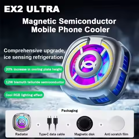Plextone EX2 ULTRA Magnetic Phone Cooler Semiconductor Fan Cooling Radiator Heat Sink For IOS Androi