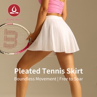 MOVING PEACH Women Tennis Skirt Badminton Skirt Golf Skirt High-Rise Side Pocket Micro Pleated Skirt