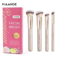 MAANGE 4pcs Beauty Kuas Make Up Set + Karton Produk Eksklusif Bulu Hitam Dan Emas Berkualitas Tinggi