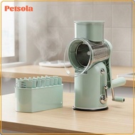 petsola Multifunctional Rotary Vegetable Cutter Stainless Steel Hand Crank Vegetable Chopper Detacha